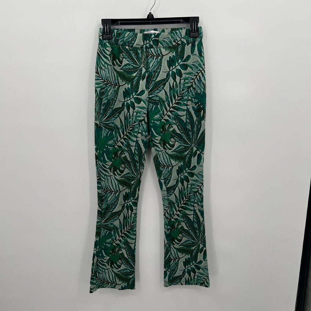 Urban Outfitters Women's Green Tropical Leaf Pants Size Small - Picture 1 of 4